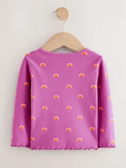 Online Next Purple Rainbow Rib Long Sleeve T-Shirt (3mths-7yrs)