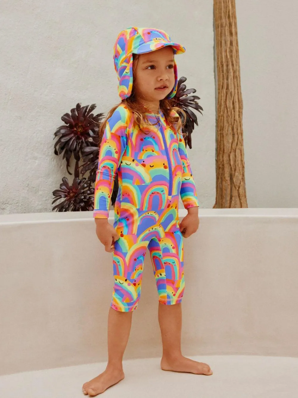 Clearance Next Swim Legionnaire Hat (3mths-10yrs) Purple Rainbow