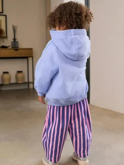 Next Purple Stripe Flower Hoodie & Barrel Leg Joggers Set (3mths-7yrs)^ Baby Girls|Sweatshirts & Hoodies