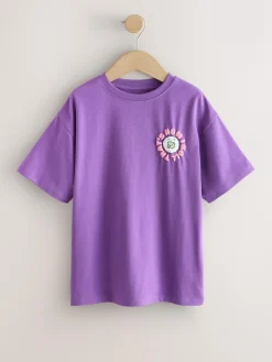 New Next Purple Sushi Oversized Graphic Print T-Shirt (3-16yrs)
