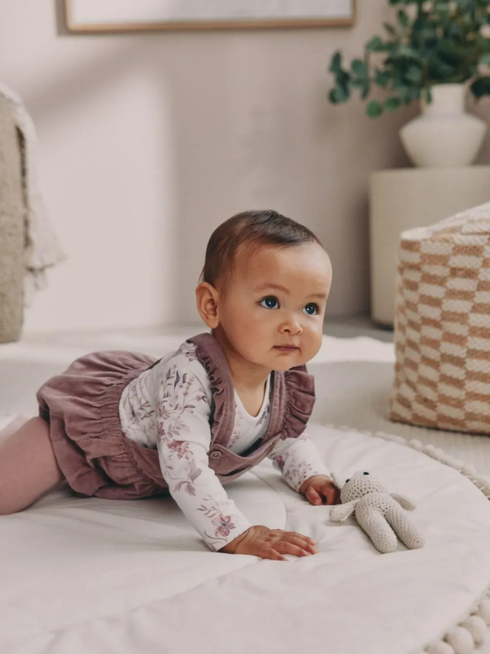 Discount Next Purple/ White Cord Baby Romper and Long Sleeve Bodysuit and Tights 3 Piece Set (0mths-2yrs)