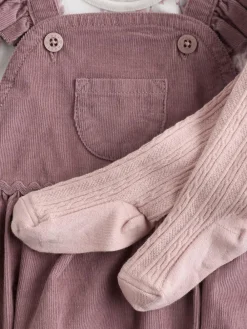 Discount Next Purple/ White Cord Baby Romper and Long Sleeve Bodysuit and Tights 3 Piece Set (0mths-2yrs)