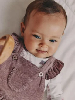 Discount Next Purple/ White Cord Baby Romper and Long Sleeve Bodysuit and Tights 3 Piece Set (0mths-2yrs)