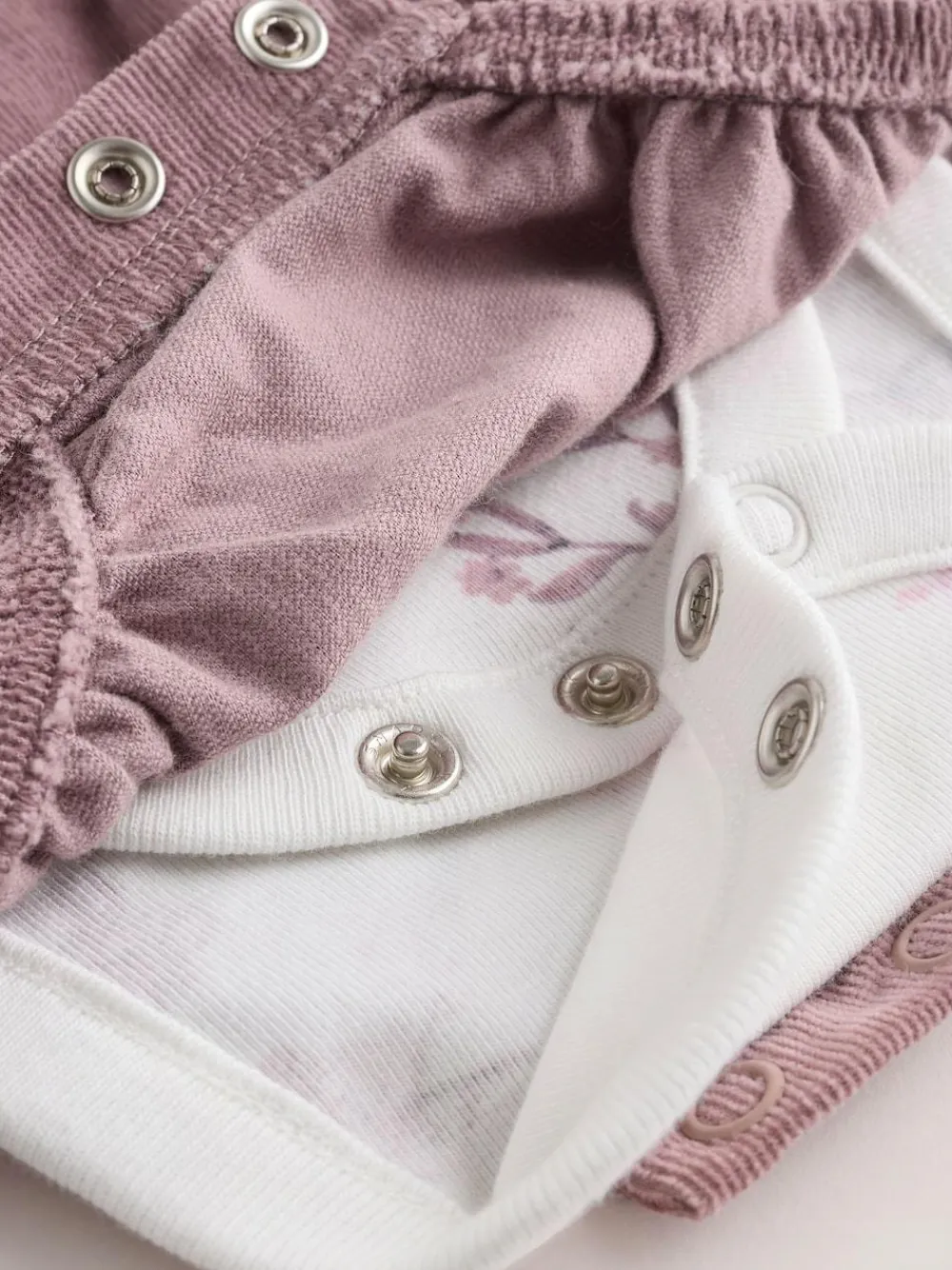 Discount Next Purple/ White Cord Baby Romper and Long Sleeve Bodysuit and Tights 3 Piece Set (0mths-2yrs)