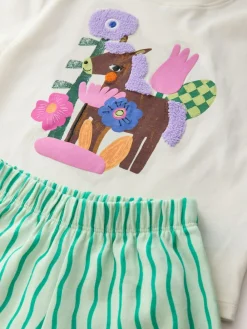 New Next Top & Trousers Set 2 Pack (3mths-7yrs) Purple/Green