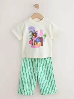 New Next Top & Trousers Set 2 Pack (3mths-7yrs) Purple/Green