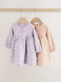 Next Purple/Pink Baby Woven Dress 2 Pack (0mths-3yrs)^ Dresses