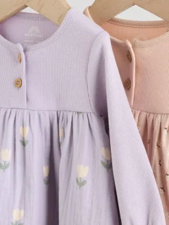 Next Purple/Pink Baby Woven Dress 2 Pack (0mths-3yrs)^ Dresses