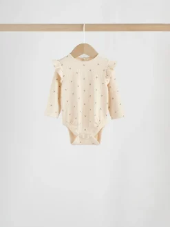 Discount Next Baby Long Sleeve Frill Bodysuits 4 Pack (0mths-2yrs) Purple/Yellow/Cream Ditsy