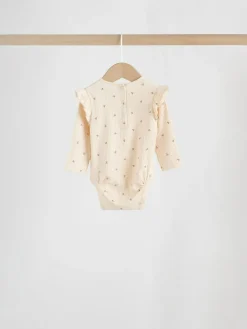 Discount Next Baby Long Sleeve Frill Bodysuits 4 Pack (0mths-2yrs) Purple/Yellow/Cream Ditsy