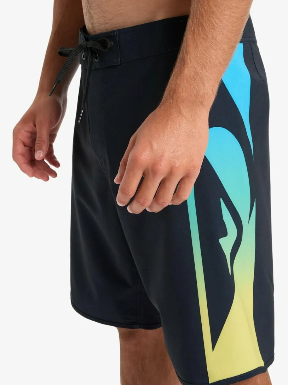 Hot Quiksilver Black Surfsilk Holmes 20 Logo Swim Shorts