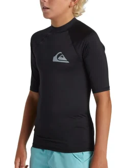 Outlet Quiksilver Youth Short Sleeve UPF50 Rash Vest Black