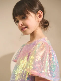 Next Angel Sleeve Sequin Party Dress (3-16yrs)^ Dresses