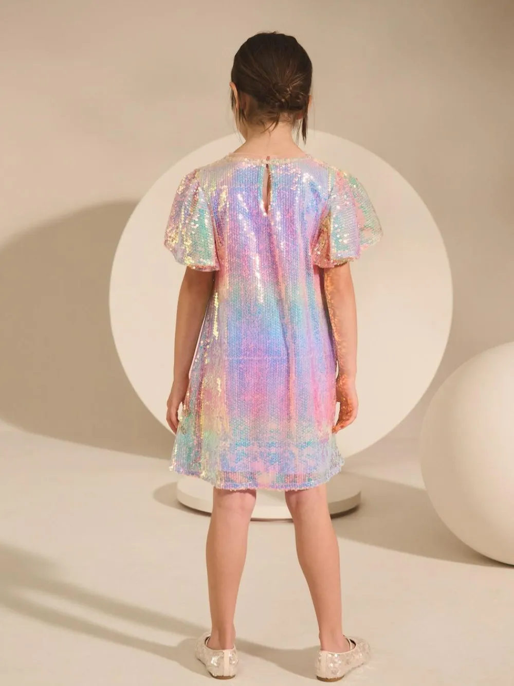Next Angel Sleeve Sequin Party Dress (3-16yrs)^ Dresses