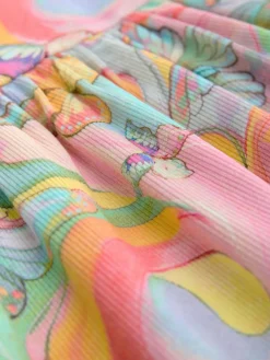 Hot Next Rainbow Butterfly Ribbed Jersey Dress (3mths-7yrs)