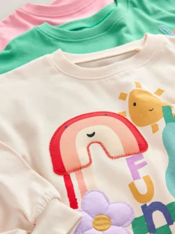 Sale Next Rainbow Character Long Sleeve Tops 3 Pack (3mths-7yrs)