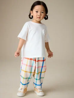 Next Rainbow Check Barrel Leg Trousers (3mths-7yrs)^ Pants & Leggings|Nightwear