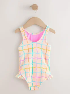 Next Frill Leg Swimsuit (3mths-7yrs) Rainbow Check