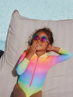 Best Next Rainbow Ombre Long Sleeve Sunsafe Swimsuit (3mths-16yrs)