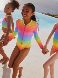 Best Next Rainbow Ombre Long Sleeve Sunsafe Swimsuit (3mths-16yrs)