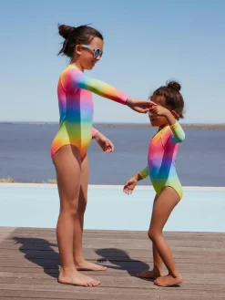 Best Next Rainbow Ombre Long Sleeve Sunsafe Swimsuit (3mths-16yrs)