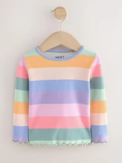 Next Rainbow Rib Long Sleeve T-Shirt (3mths-7yrs)^ Baby Girls|Baby Girls