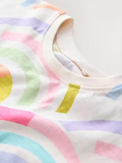 New Next Rainbow Short Sleeve Peplum T-Shirt (3mths-7yrs)