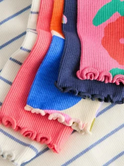 Next Rainbow Spot Long Sleeve Rib Tops 5 Pack (3mths-7yrs)^ Tops|Nightwear