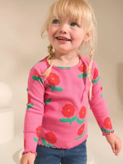Next Rainbow Spot Long Sleeve Rib Tops 5 Pack (3mths-7yrs)^ Tops|Nightwear