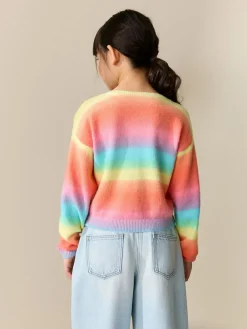Next Rainbow Stripe Button Up Cardigan (3-16yrs)