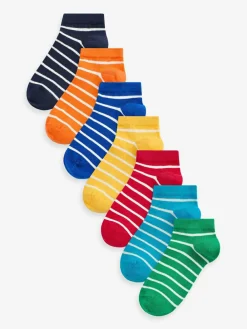 Discount Next Rainbow Stripe Cotton Rich Trainer Socks 7 Pack
