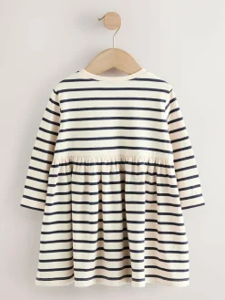 Next Rainbow Stripe Long Sleeve Embellished Dress (3mths-7yrs)^ Dresses|Dresses