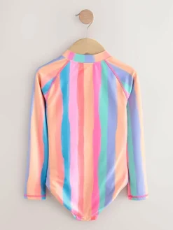 Next Rainbow Stripe Long Sleeve Sunsafe Swimsuit (3mths-16yrs)^ Swimwear