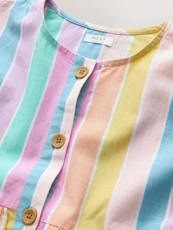 Next Stripe Short Sleeve Button Through Dress (3-16yrs)^ Dresses