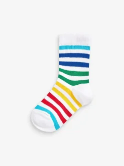 Best Next Rainbow Stripe Transport Cotton Rich Socks 7 Pack