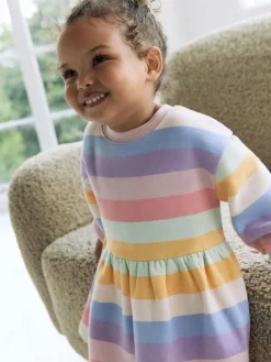 Next Rainbow Striped Sweat Dress (3mths-7yrs)^ Knitwear & Sweaters|Knitwear