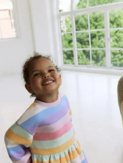 Next Rainbow Striped Sweat Dress (3mths-7yrs)^ Knitwear & Sweaters|Knitwear