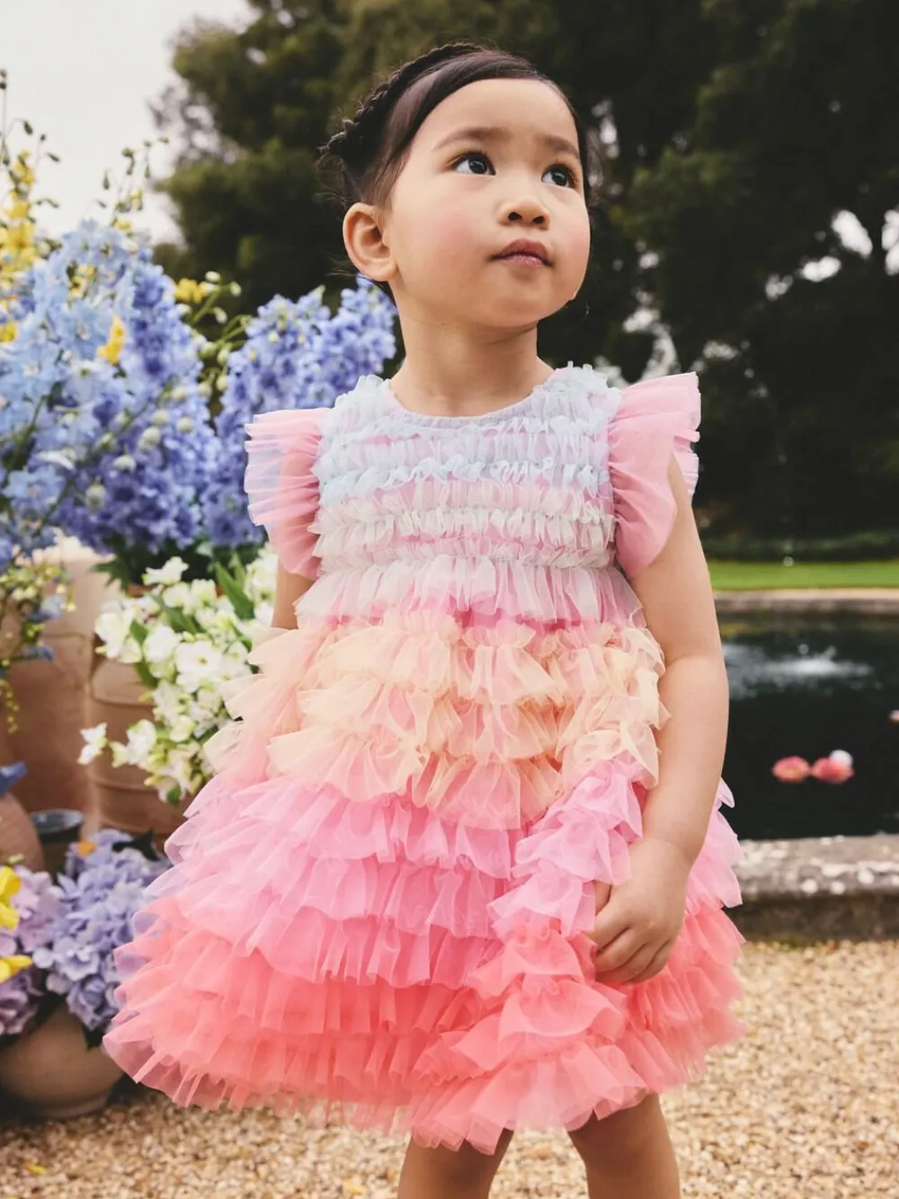 Outlet Next Rainbow Tiered Mesh Party Dress (3mths-8yrs)