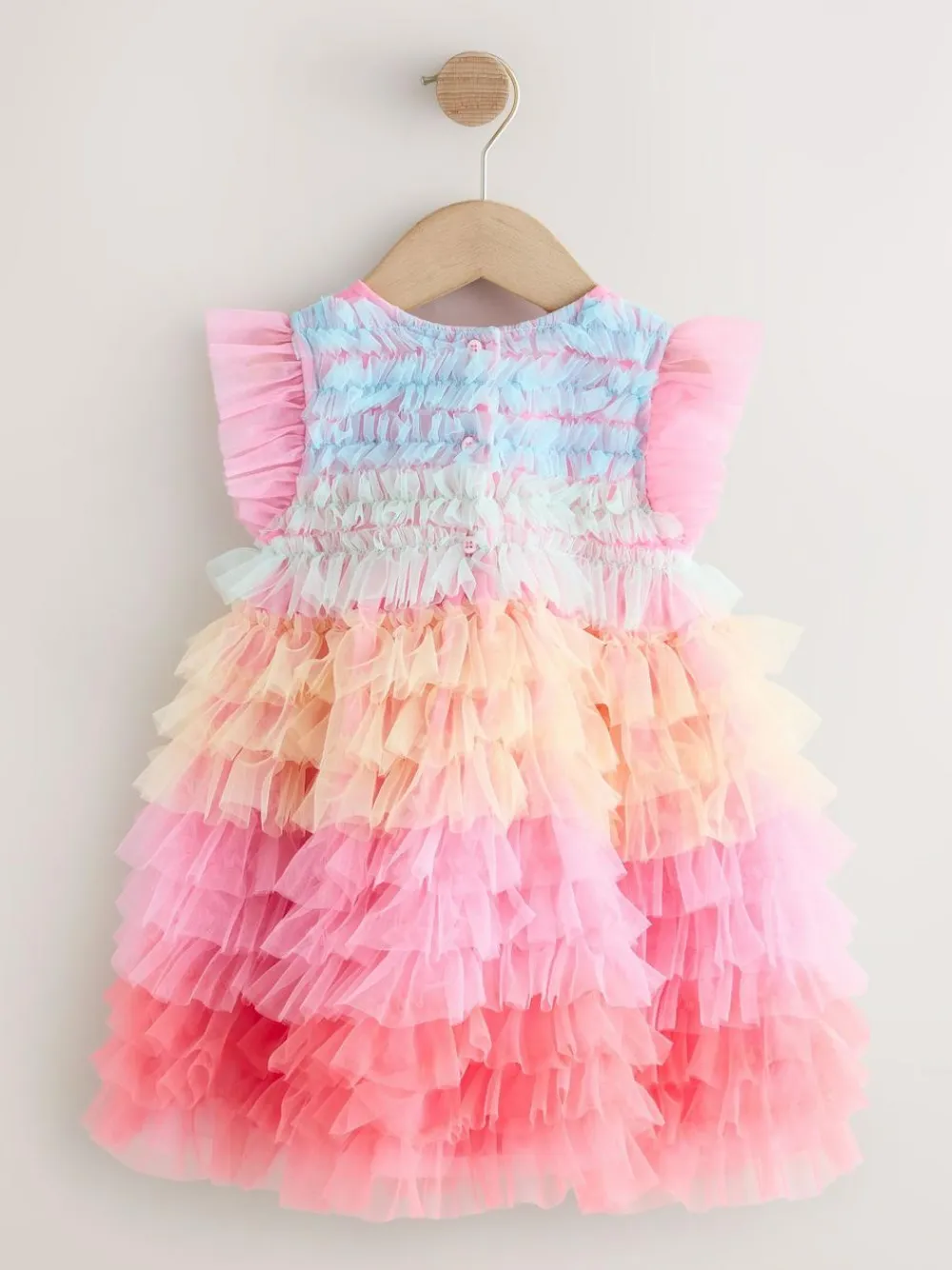 Outlet Next Rainbow Tiered Mesh Party Dress (3mths-8yrs)