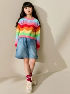 Next Rainbow Wavy Stripe Jumper (3-16yrs)^ Nightwear|Knitwear & Sweaters