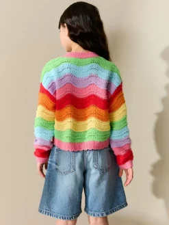 Next Rainbow Wavy Stripe Jumper (3-16yrs)^ Nightwear|Knitwear & Sweaters