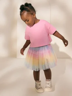 Best Next Top and Tutu Skirt Set (3mths-7yrs) Rainbow/Pink