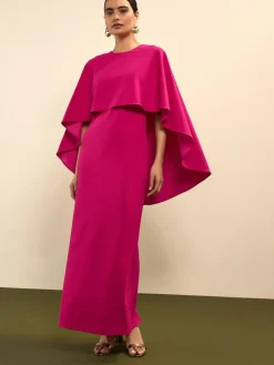 Next Raspberry Pink Cape Maxi Dress