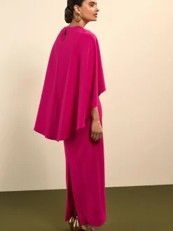 Next Raspberry Pink Cape Maxi Dress