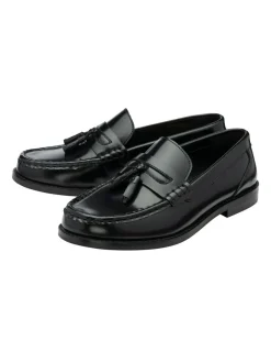 Ravel Chrome Black Leather Loafers^Women Flats