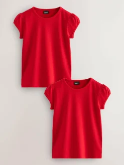 Next Red 2 Pack Puff Sleeve T-Shirts (3-16yrs)^ T-Shirts