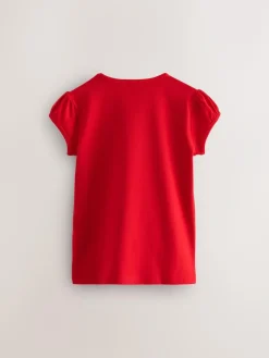 Next Red 2 Pack Puff Sleeve T-Shirts (3-16yrs)^ T-Shirts