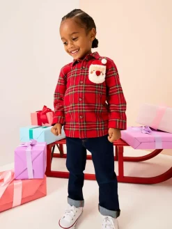 Next Long Sleeve Christmas Check Shirt (3mths-10yrs)^BOY Suits & Vest