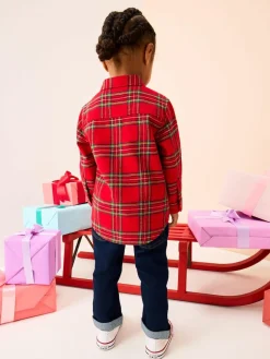 Next Long Sleeve Christmas Check Shirt (3mths-10yrs)^BOY Suits & Vest