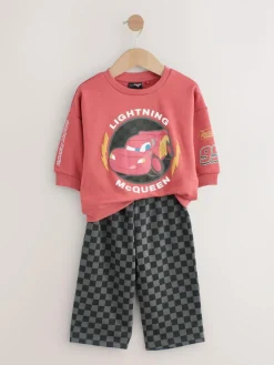 Next Red Charcoal Cars Crew Sweatshirt and Joggers Set (9mths-8yrs)^BOY Sweatshirts & Hoodies|Sets & Outfits